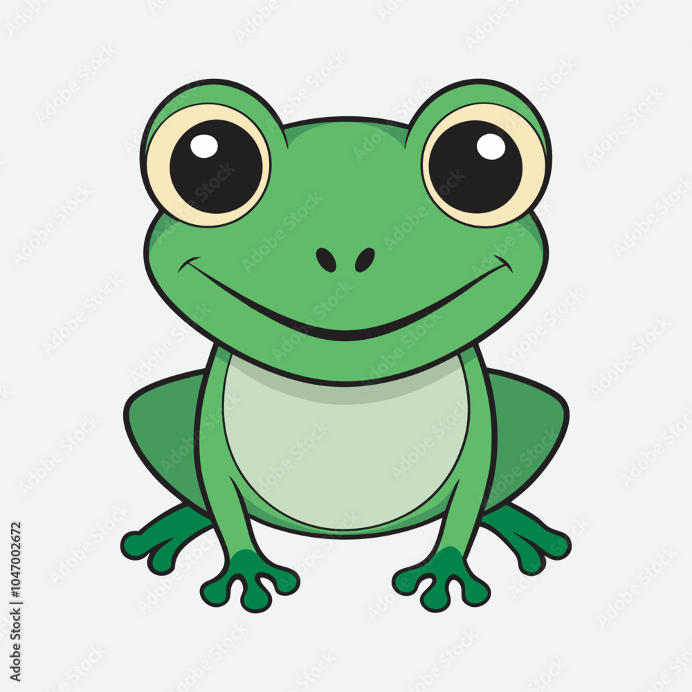 A cute big eyes frog vector art illustration file. A cute big eyes frog vector art illustration file.