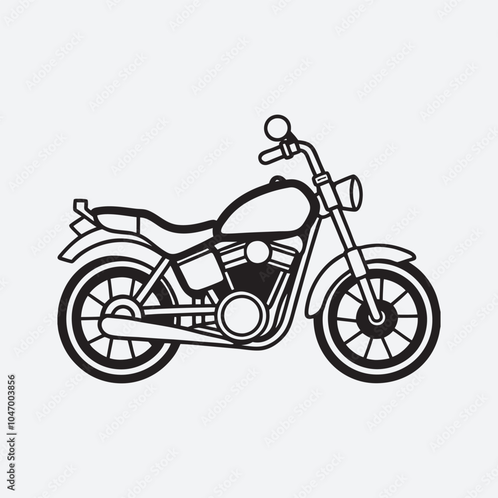Obraz premium Motorcycle silhouette line art vector file.