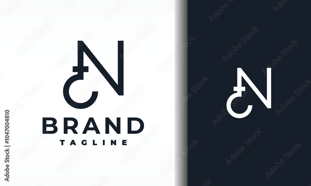 letter N hook logo letter N hook logo