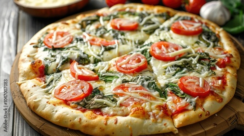 Delicious Spinach and Tomato Pizza