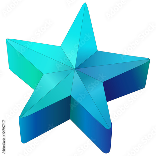 입체 네온 블루 별 star