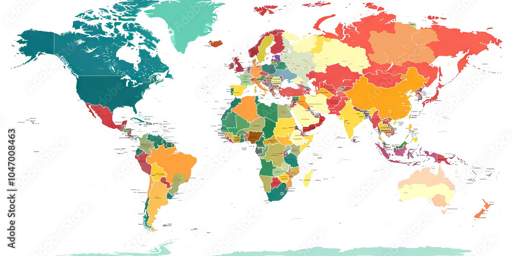 Fototapeta premium A choropleth map of the world, shaded in different colors to indicate the prevalence of certain diseases, offering a global overview of healthcare concerns.
