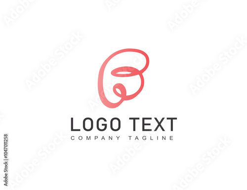 Gradient letter f logo collection