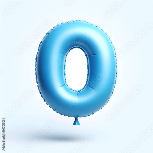 letter O blue balloon isolated