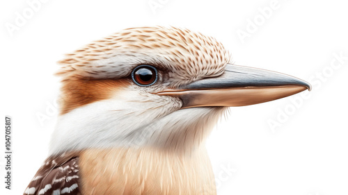 A detailed close-up of a kingfisher bird isolated on transparent background. photo