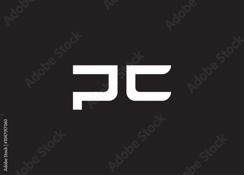 PC letter logo and initial logo design