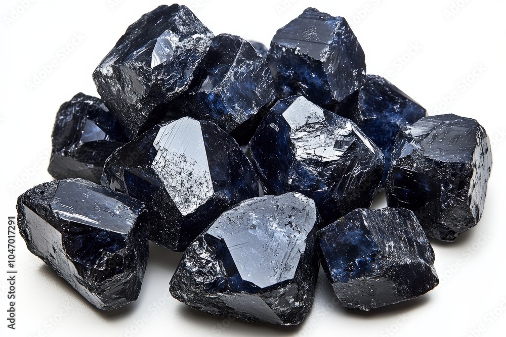 Diamond In The Rough. A Shiny Blue Gemstone Embedded in Coal Chunk Diamond In The Rough. A Shiny Blue Gemstone Embedded in Coal Chunk