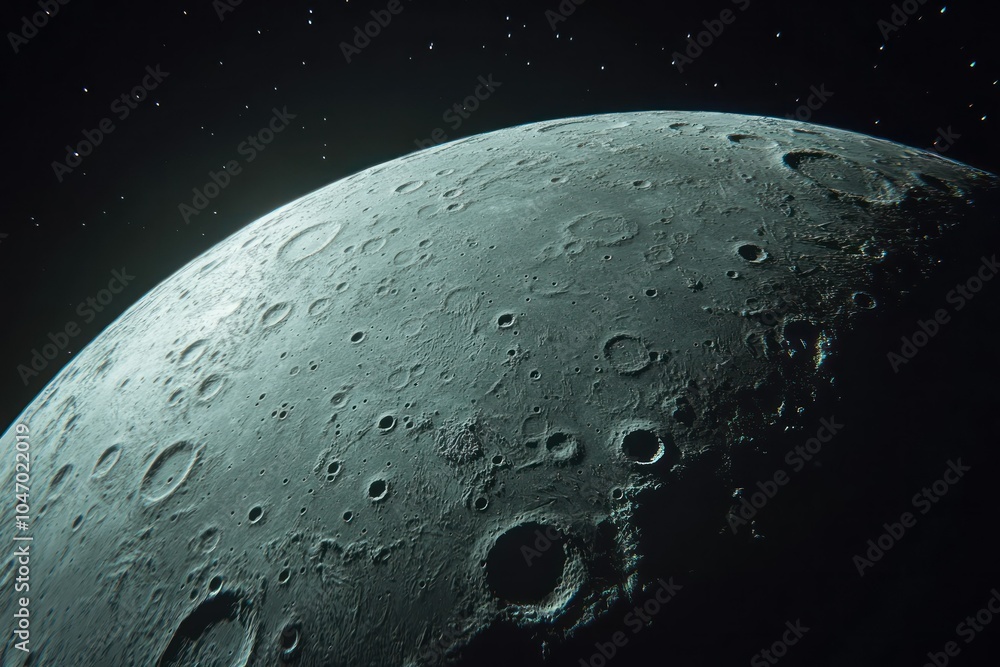 Stunning Close-Up of a Lunar Surface with Craters Stunning Close-Up of a Lunar Surface with Craters