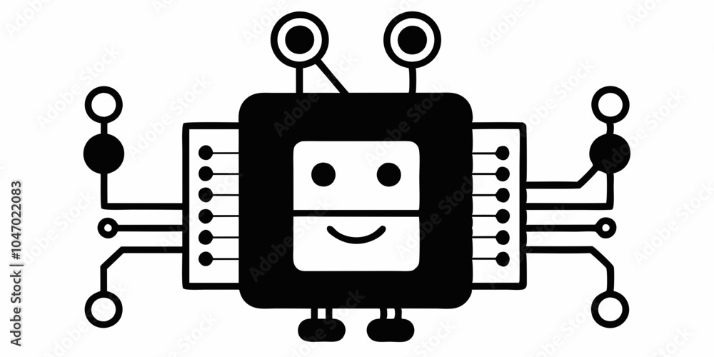 A circuit board vector illustration on a white background