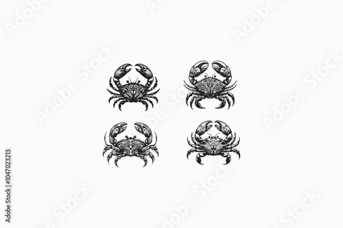 A Crab vector silhouette image made by adobe illustrator..eps
