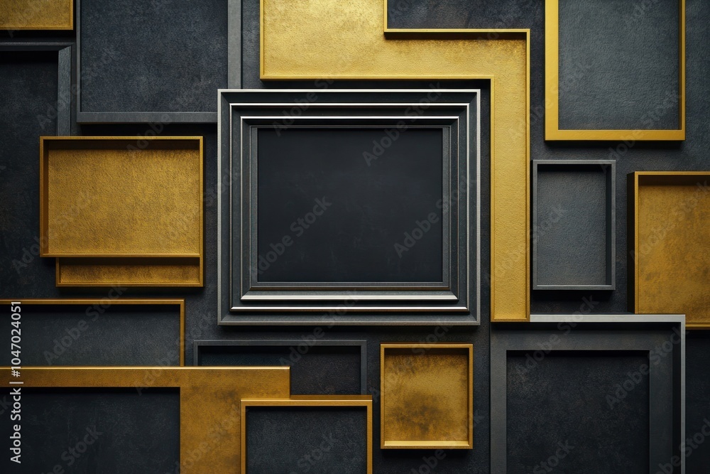 Fototapeta premium Elegant Collection of Empty Picture Frames on Wall