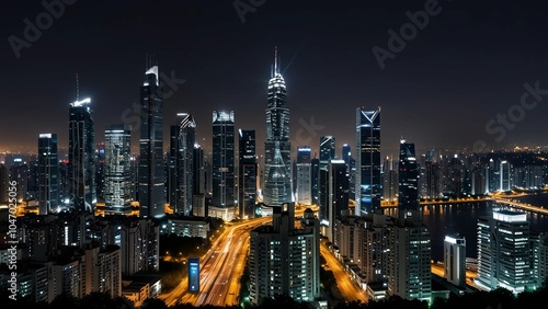 Wallpaper Mural city skyline at night Torontodigital.ca