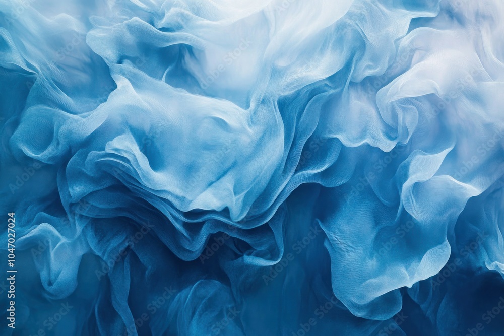 Obraz premium Soft Blue Fabric Waves with Fluid Motion