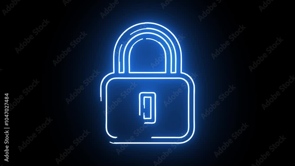 icons e-commerce animation with neon effects on a black background icons e-commerce animation with neon effects on a black background