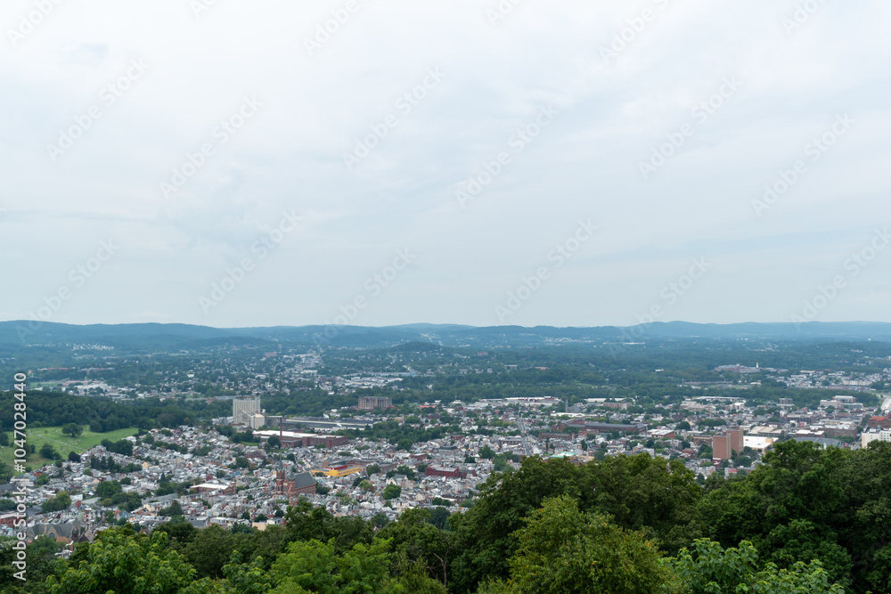 A scenic overview of Reading, Pennsylvania from atop the Pagoda Mountain. A scenic overview of Reading, Pennsylvania from atop the Pagoda Mountain.
