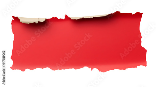 Wallpaper Mural Red ripped torn edges paper sticker isolated on transparent background. PNG file, cut out Torontodigital.ca