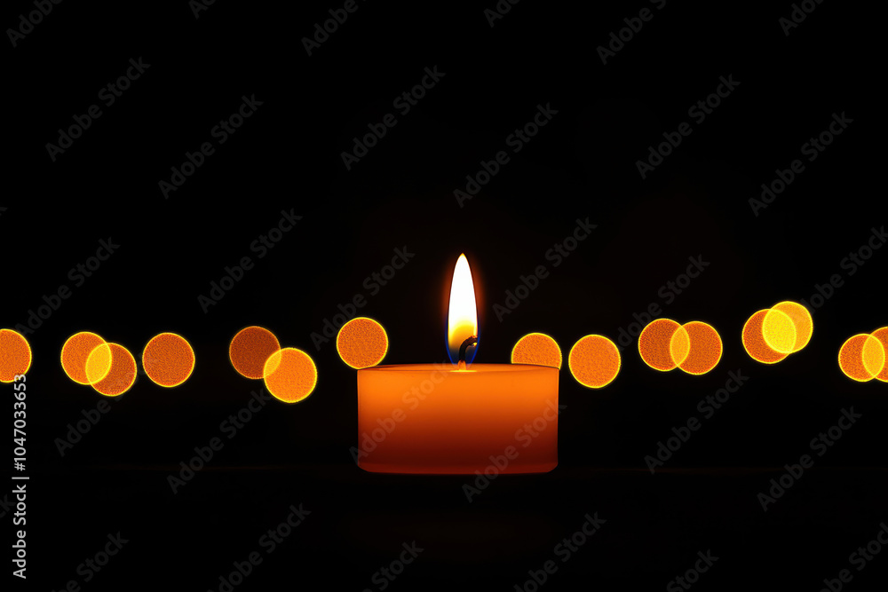 Flickering Candle Flame for Christmas Celebration Flickering Candle Flame for Christmas Celebration