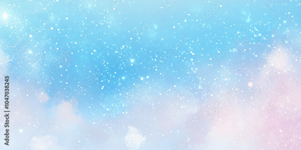 Light blue background with light particle effect Light blue background with light particle effect