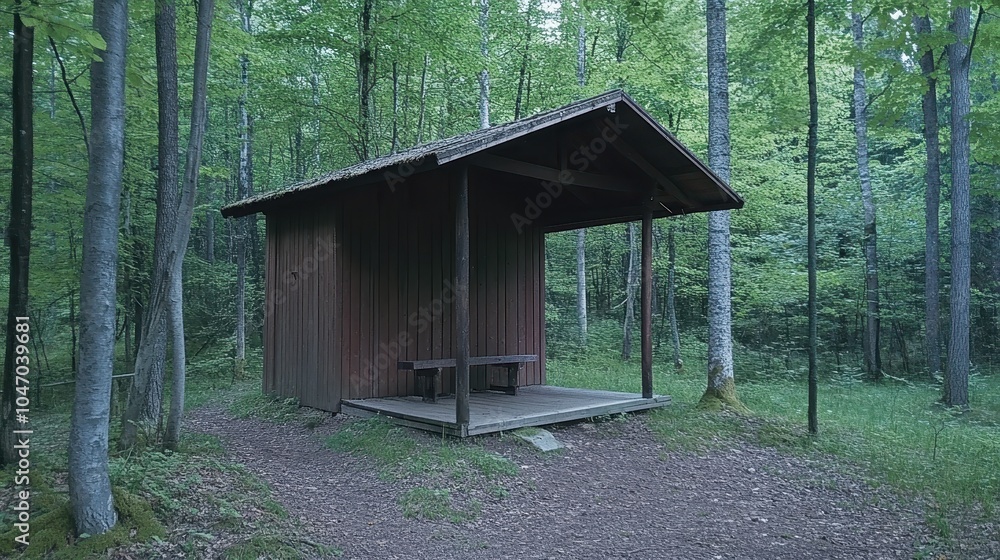 A cozy wooden cabin nestled in a dense forest, offering warmth and shelter amidst nature. A cozy wooden cabin nestled in a dense forest, offering warmth and shelter amidst nature.