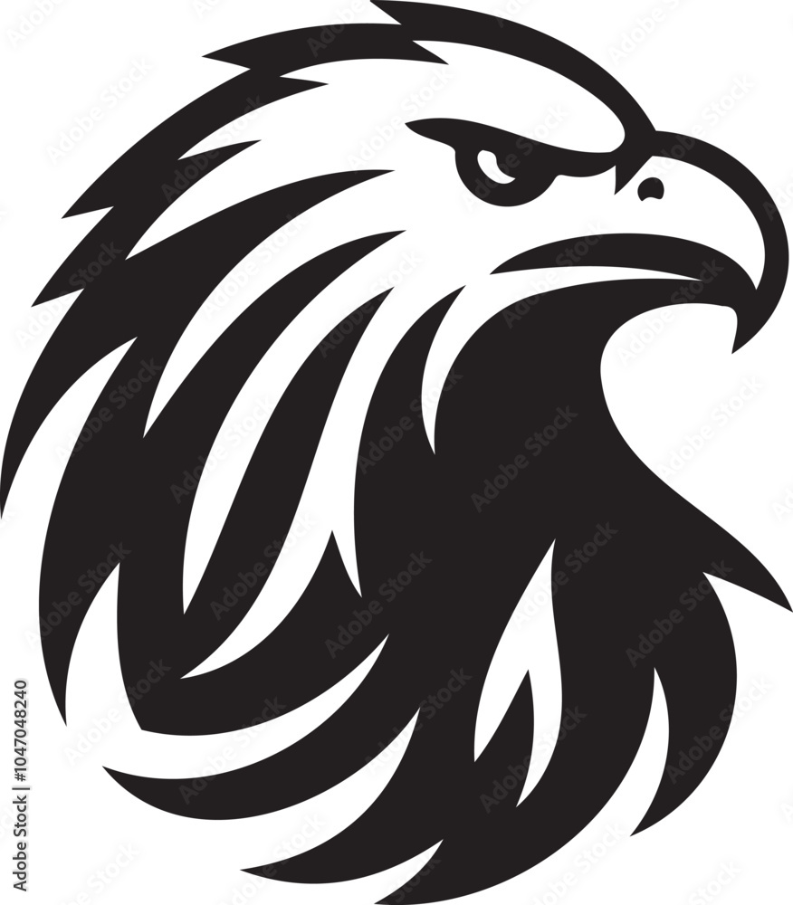 Fototapeta premium Silhouette of a eagle head vector artwork.