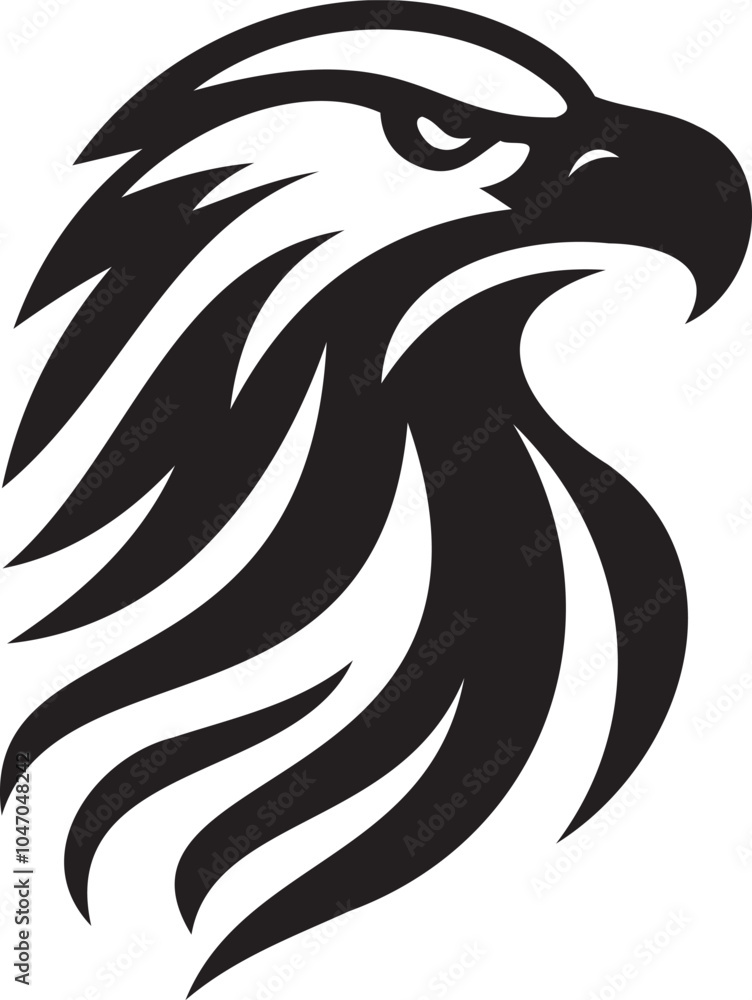 Obraz premium Silhouette of a eagle head vector artwork.