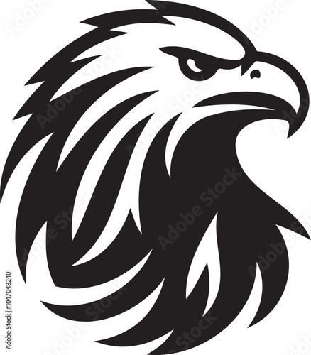 Silhouette of a eagle head vector artwork.