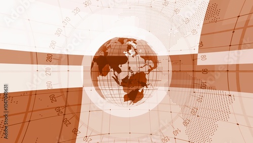 Digital technology earth map news background