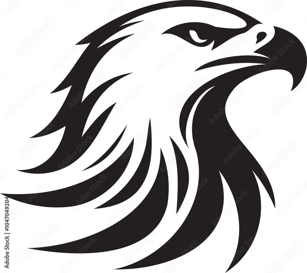 Fototapeta premium Silhouette of a eagle head vector artwork.