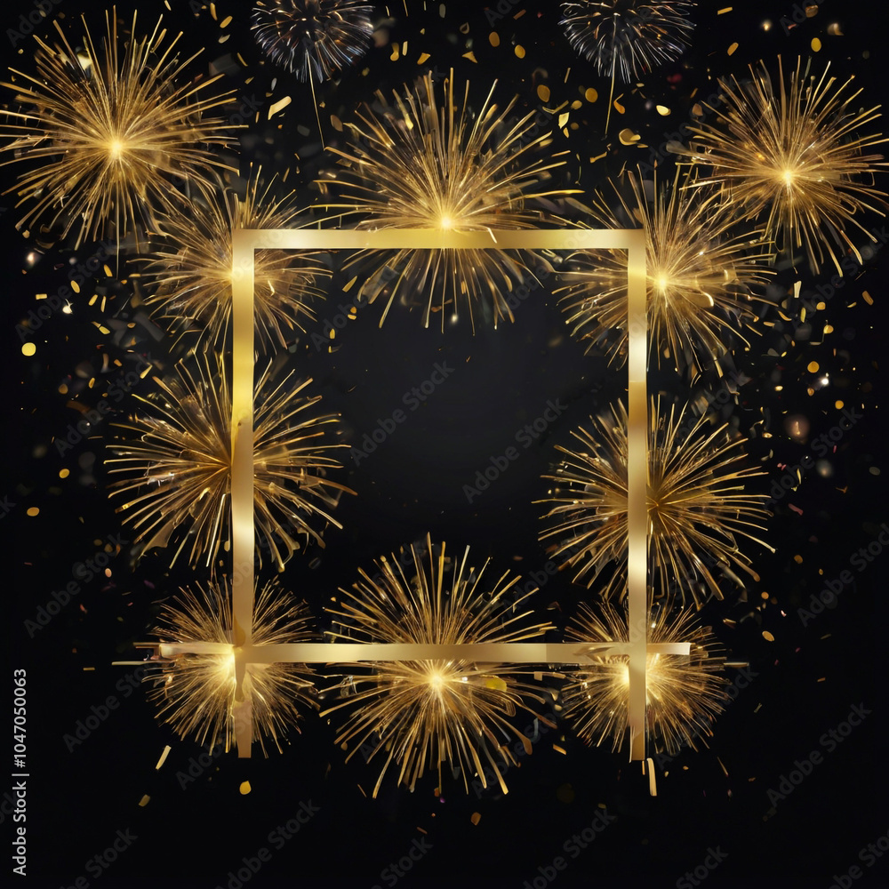 Naklejka premium Happy new year with fireworks background