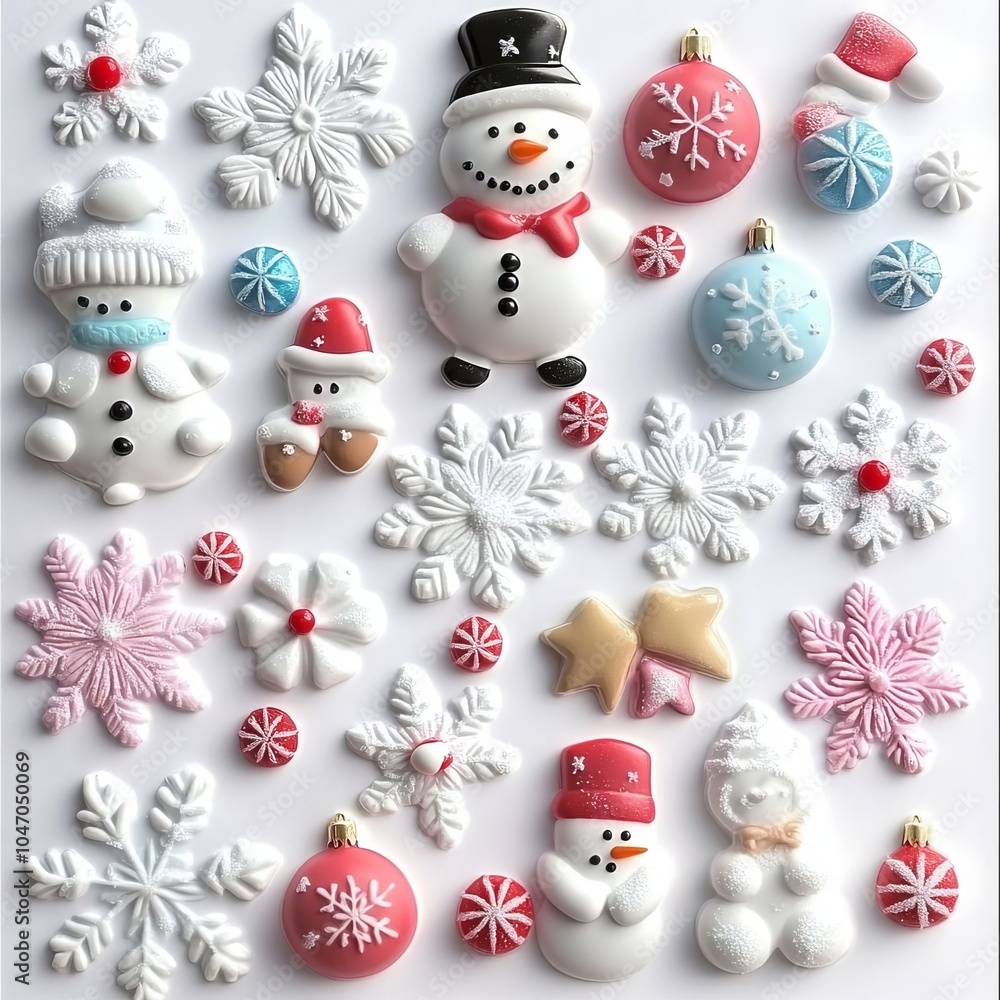 many different 3d stickers of snowflakes snowmen many different 3d stickers of snowflakes snowmen
