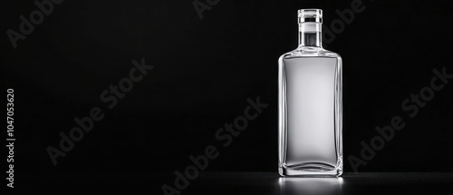 A sleek glass bottle, perfectly blending into a monochrome background, with subtle reflections matching the bottle s color hue, creating a seamless illusion photo