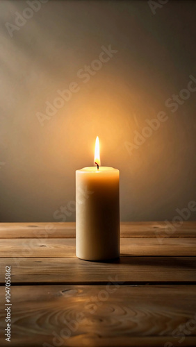 candle on wooden background