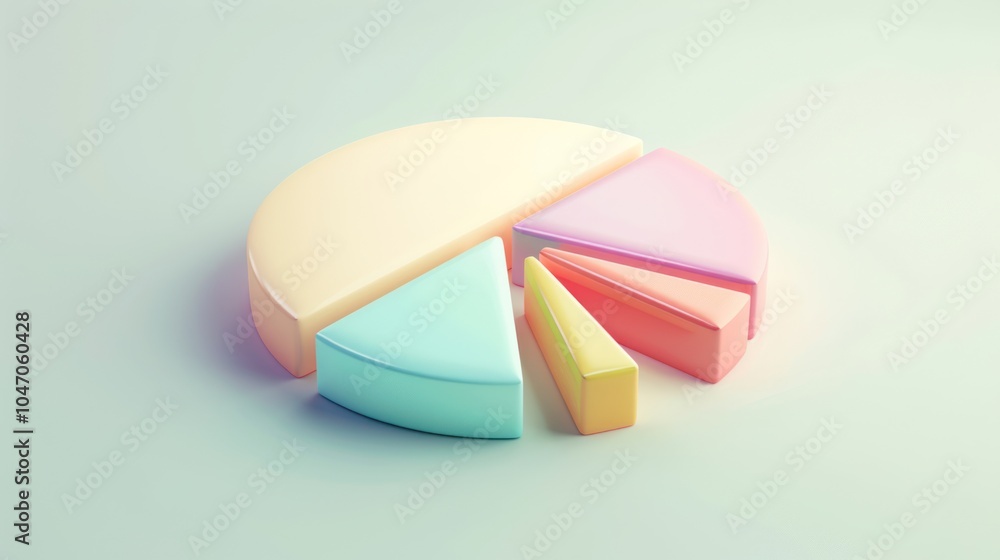 Obraz premium Colorful Pie Chart on a White Background