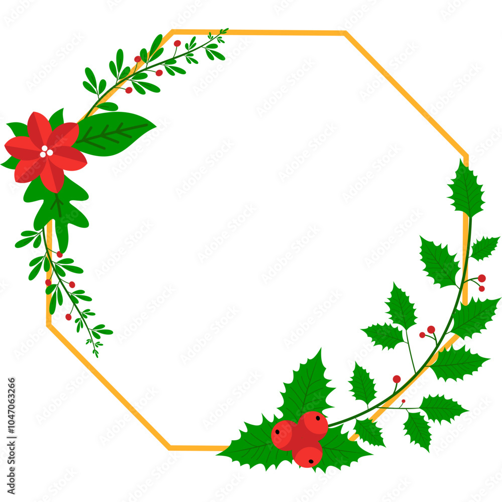 Naklejka premium Christmas Frame Geometric