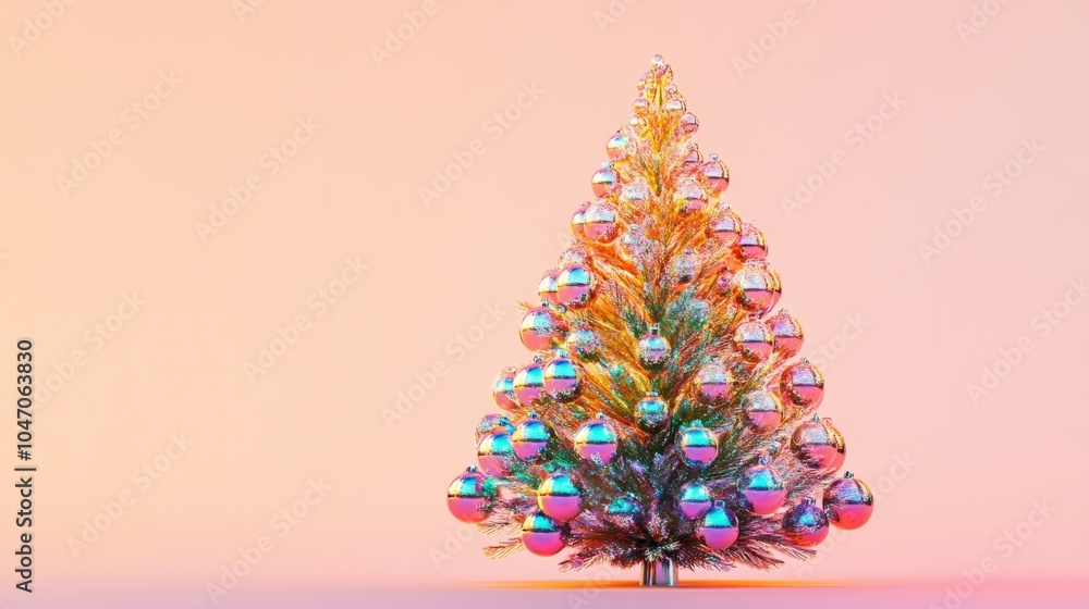 shiny pink 3d abstract christmas tree made with glass. shiny pink 3d abstract christmas tree made with glass.