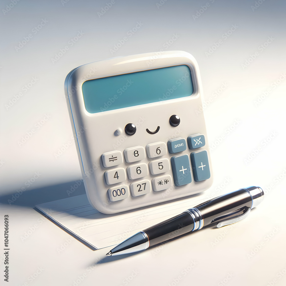 3D Glossy Calculator Pen Plain Desk Copy Space Home Office Precision Happiness Natural Lighting Tools 3D Glossy Calculator Pen Plain Desk Copy Space Home Office Precision Happiness Natural Lighting Tools