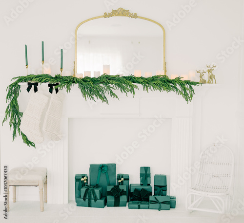 Festive Christmas Living Room with Elegant Decorations