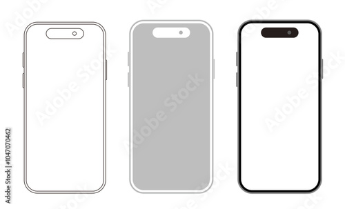 スマートフォンの画面。モックアップ素材。携帯電話。