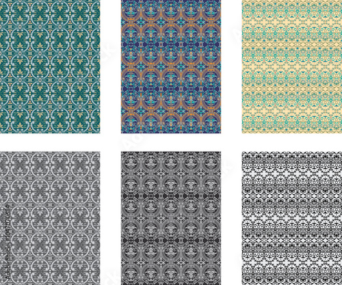 Arabesque seamless pattern in editable vector file
