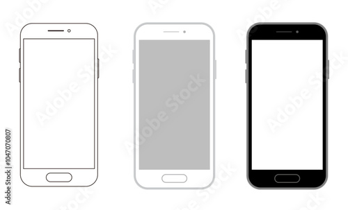 スマートフォンの画面。モックアップ素材。携帯電話。