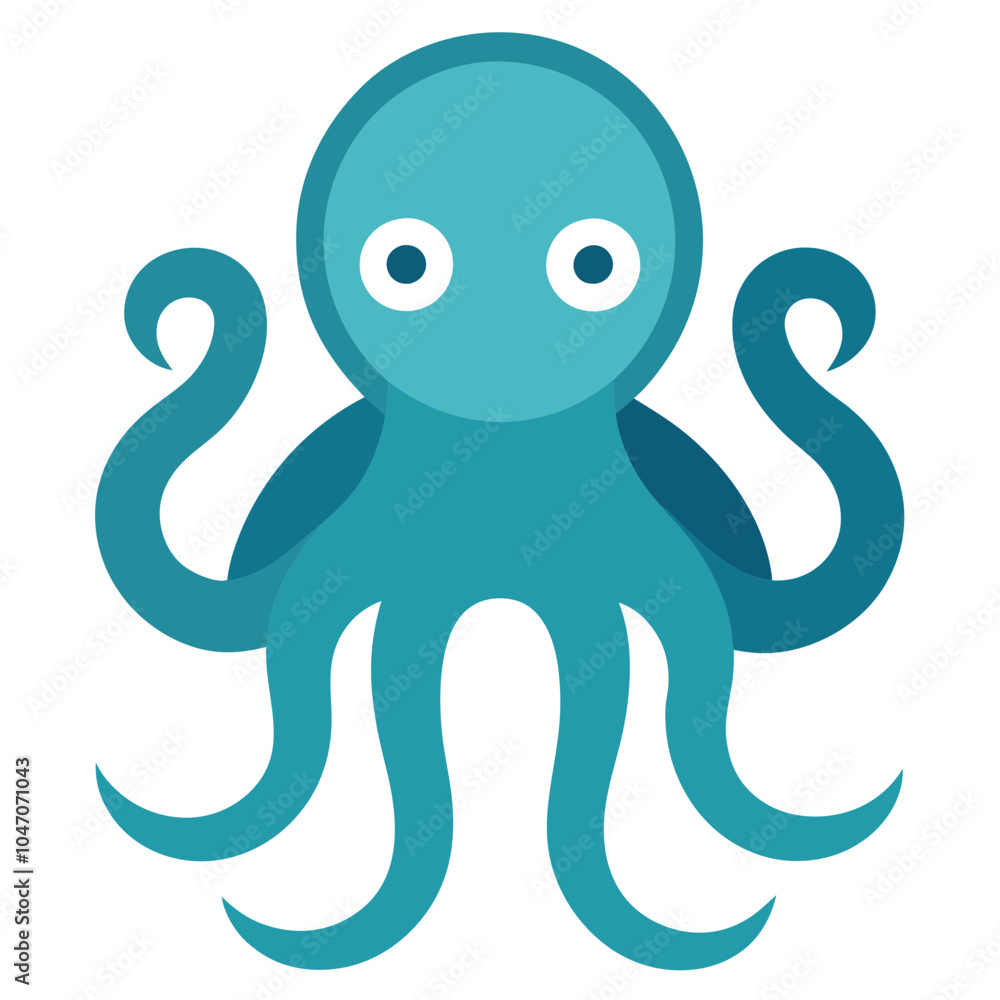 funny octopus cartoon on white background. funny octopus cartoon on white background.