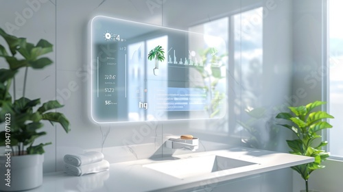Smart Bathroom Mirror with Digital Display