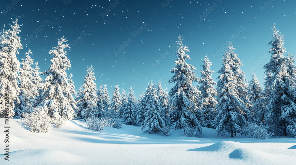 Winter landscape with trees. Winter landscape with trees.