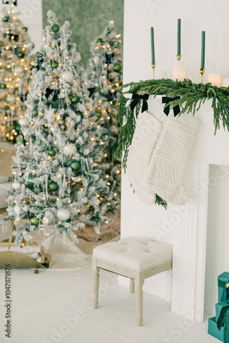 Festive Christmas Living Room with Elegant Decorations