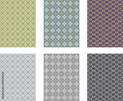Arabesque seamless pattern in editable vector file
