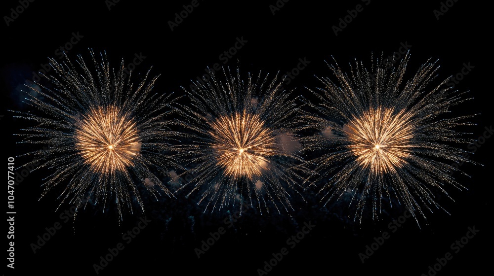 Multiple bursts of fireworks in a celebratory night sky, with open space at the bottom for copy or messages. Multiple bursts of fireworks in a celebratory night sky, with open space at the bottom for copy or messages.