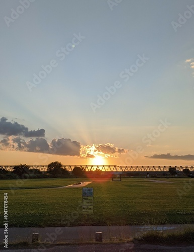 取手緑地運動公園からの夕陽