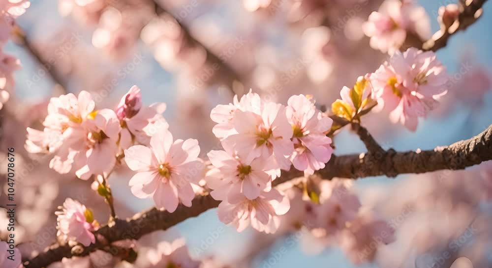 Witness stunning cherry blossom branch closeup Witness stunning cherry blossom branch closeup