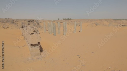 Sudan, Nubia, Old Dongola, ruins of the church of the granite columns photo