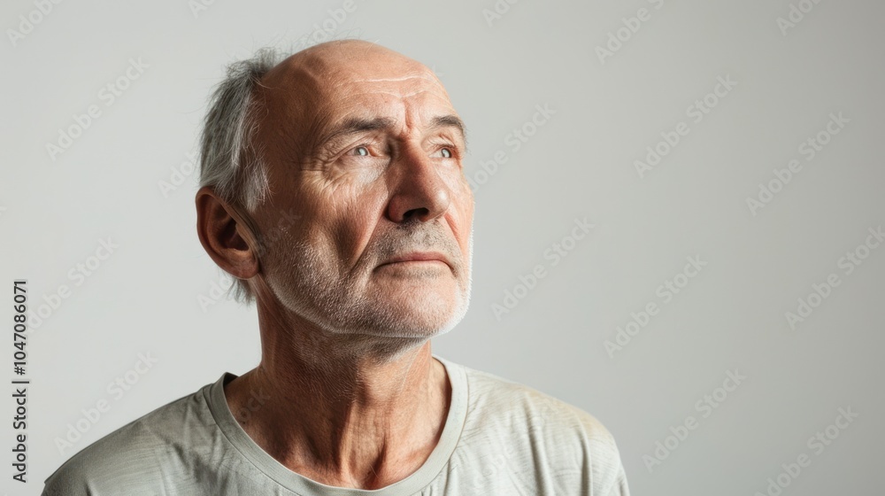 Obraz premium Thoughtful Elderly Man